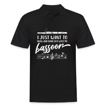 souffler et traîner avec mon basson Design - Polo Homme - noir - Devant - Kai (181cm)