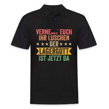 Lagergott Gabelstapler Staplerfahrer Logistiker La - Männer Poloshirt - Schwarz - Vorne - Kai (181cm)