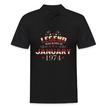 januar 1974 Geburtstag - Männer Poloshirt - Schwarz - Vorne - Kai (181cm)