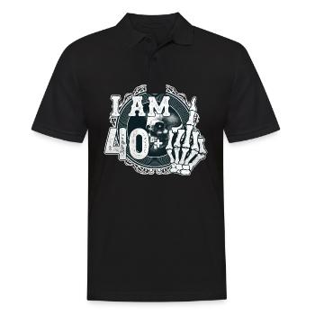 I'm 40 plus 1 middle finger Skull funny 41st - Men's Polo Shirt - black - Front - Kai (181cm)