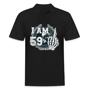 I'm 59 plus 1 middle finger Skull funny 60th - Men's Polo Shirt - black - Front - Kai (181cm)