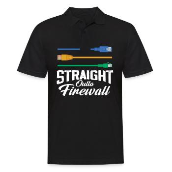 Straight Outta Firewall System Network - Männer Poloshirt - Schwarz - Vorne - Kai (181cm)