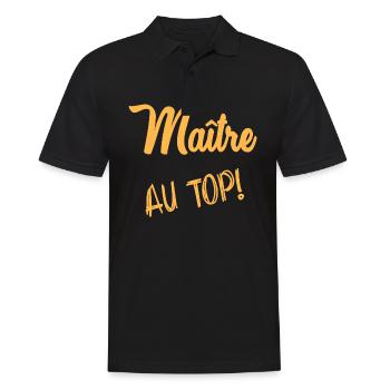 THANK YOU. MASTER. - Men's Polo Shirt - black - Front - Kai (181cm)