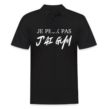 je peux pas j'ai gym - Polo Homme - noir - Devant - Kai (181cm)