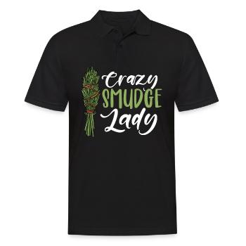 Crazy Smudge Lady Native American Smudging Ritual - Männer Poloshirt - Schwarz - Vorne - Kai (181cm)
