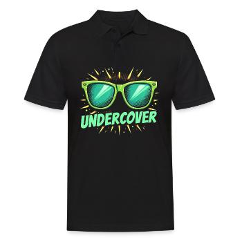 Funny Sunglasses and Undercover Speech Costume - Men's Polo Shirt - black - Front - Kai (181cm)