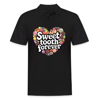 Sweet Tooth Forever Candy Heart Design - Men's Polo Shirt - black - Front - Kai (181cm)