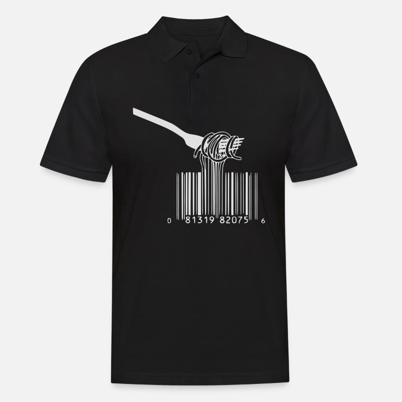 barcode gabel spaghetti - Männer Poloshirt - Schwarz