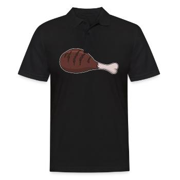 Poulet grillé Wing Barbeque Grillen BBQ - Polo Homme - noir - Devant - Kai (181cm)