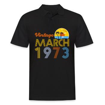 50th Birthday March 1973 50 Years Old Gifts - Men's Polo Shirt - black - Front - Kai (181cm)