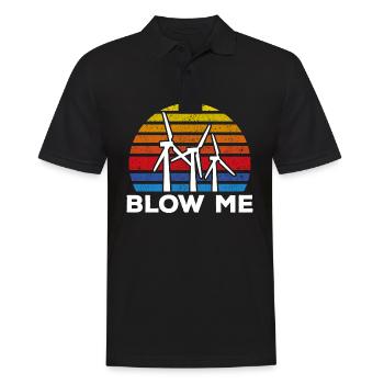 Blow Me Funny Wind Power Lover Renewable Energy - Männer Poloshirt - Schwarz - Vorne - Kai (181cm)