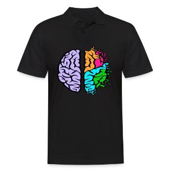 Colorful Brain buntes Gehirn - Men's Polo Shirt - black - Front - Kai (181cm)