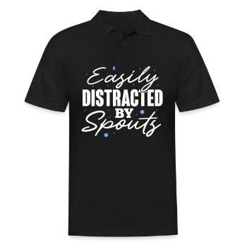 Easily Distracted By Spouts Cetacean Wahle Watcher - Men's Polo Shirt - black - Front - Kai (181cm)