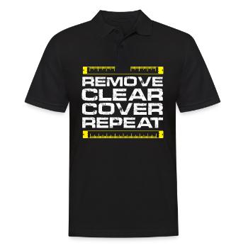 Remove Clear Cover Repeat - Männer Poloshirt - Schwarz - Vorne - Kai (181cm)