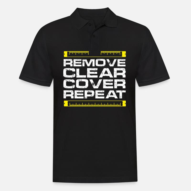 Remove Clear Cover Repeat - Men's Polo Shirt - black