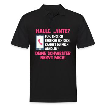 Patentante Neffe Nichte Tante - Männer Poloshirt - Schwarz - Vorne - Kai (181cm)