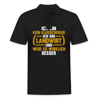 Landwirtschaft Bauer Landwirt - Männer Poloshirt - Schwarz - Vorne - Kai (181cm)