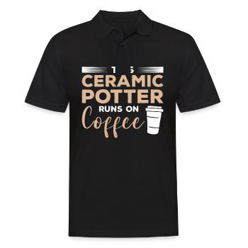 This Ceramic Runs On Coffee Pottery - Männer Poloshirt - Schwarz - Vorne - Kai (181cm)