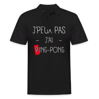 J'peux pas j'ai Ping-pong - Polo Homme - noir - Devant - Kai (181cm)