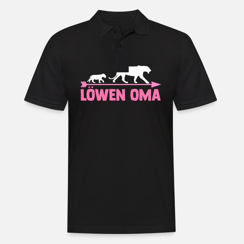 Großmutter Löwen Oma - Männer Poloshirt - Schwarz