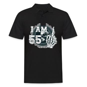 I'm 55 plus 1 middle finger Skull funny 56th - Men's Polo Shirt - black - Front - Kai (181cm)
