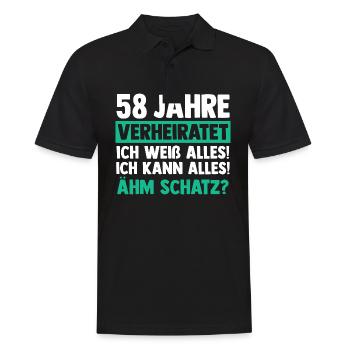 Marriage Angel Wedding 58 Years Married Wedding - Men's Polo Shirt - black - Front - Kai (181cm)