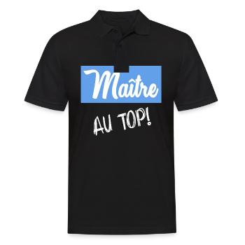 MASTER. MASTER. THANK YOU. THANK YOU MASTER - Men's Polo Shirt - black - Front - Kai (181cm)