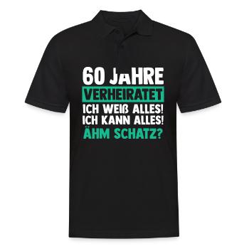 Mariage Noces de diamant 60 ans de mariage Hochz - Polo Homme - noir - Devant - Kai (181cm)