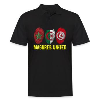 MAGHREB UNITED المغرب - Männer Poloshirt - Schwarz - Vorne - Kai (181cm)