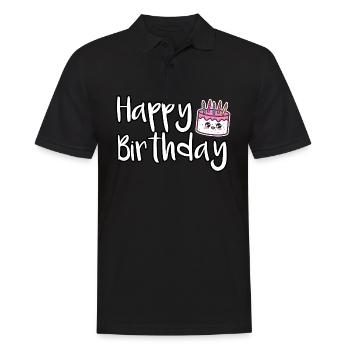 Joyeux anniversaire Gâteau d’anniversaire - Polo Homme - noir - Devant - Kai (181cm)