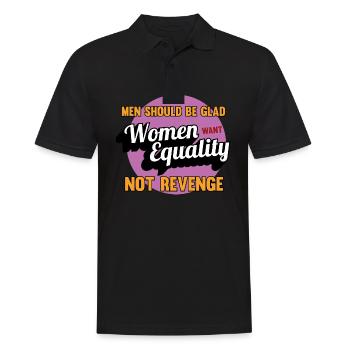 Frauen Gleichberchtigung Design und Feminist - Männer Poloshirt - Schwarz - Vorne - Kai (181cm)