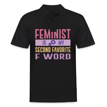 Frauen Gleichberchtigung Design und Feminist - Männer Poloshirt - Schwarz - Vorne - Kai (181cm)