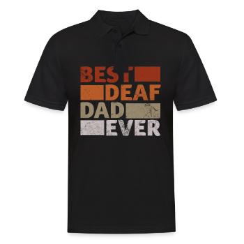 Best Deaf Dad Ever - Männer Poloshirt - Schwarz - Vorne - Kai (181cm)