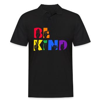 Be Kind Deaf Pride - Männer Poloshirt - Schwarz - Vorne - Kai (181cm)