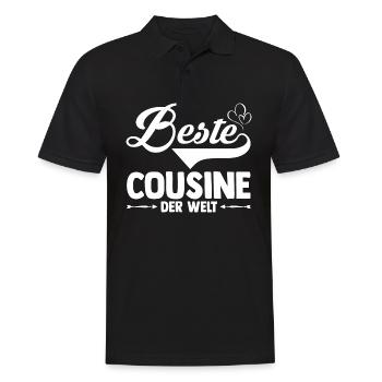 Cousinen Cousine - Männer Poloshirt - Schwarz - Vorne - Kai (181cm)