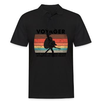 Voyager 1977 Retro Space Probe Mission - Men's Polo Shirt - black - Front - Kai (181cm)