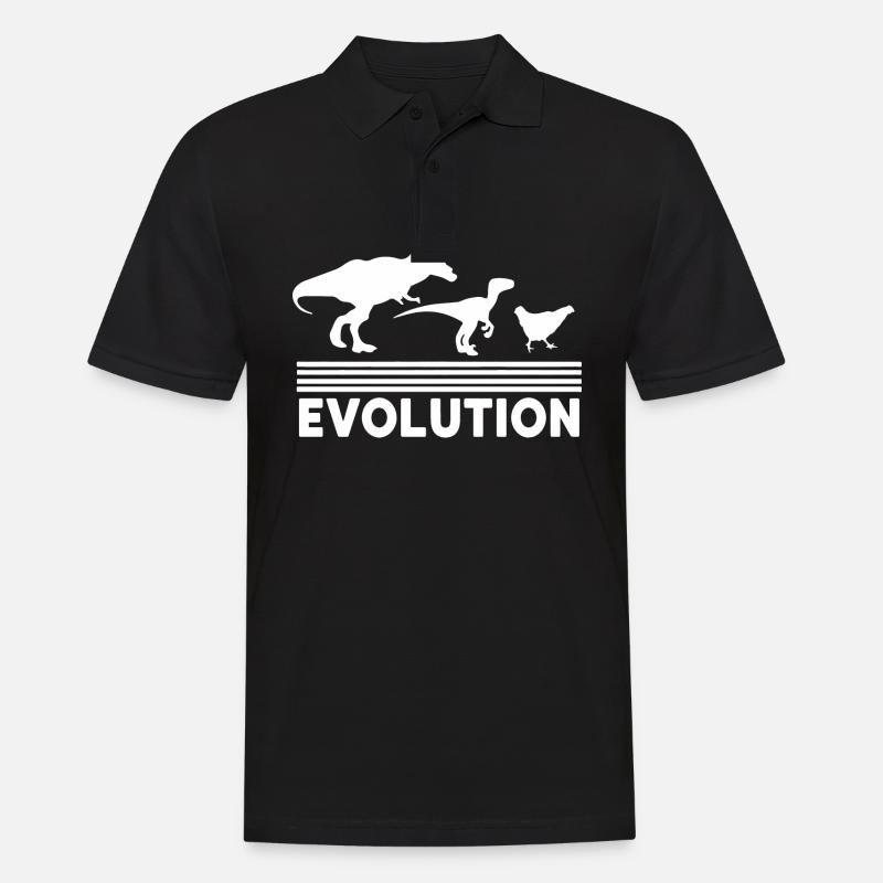 Dinosaurier Huhn Evolution Lustig Vintage Retro 70S - Männer Poloshirt - Schwarz