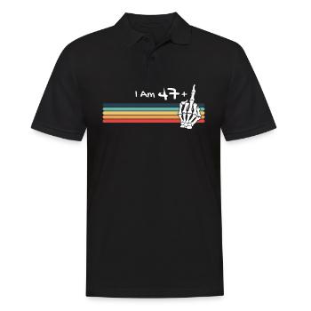 Skull Vintage - I'm not 48, I am 47 plus Middle - Men's Polo Shirt - black - Front - Kai (181cm)