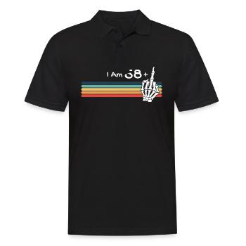 I'm not 59, I am 58 plus Middle Finger Skull - Men's Polo Shirt - black - Front - Kai (181cm)