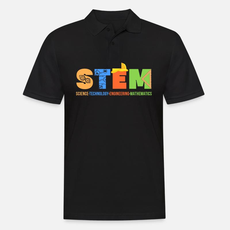Science Technology Engineering Mathematics - Männer Poloshirt - Schwarz