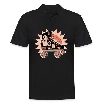 Skater Vibes Only Roller Skate Design - Men's Polo Shirt - black - Front - Kai (181cm)