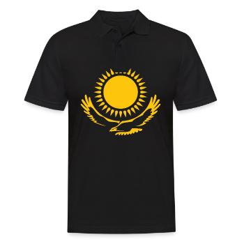 Aigle avec soleil - Polo Homme - noir - Devant - Kai (181cm)