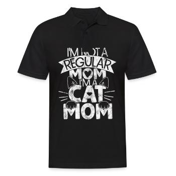 i'm not a regular mom i'm a cat mom - Katzenspruch - Männer Poloshirt - Schwarz - Vorne - Kai (181cm)