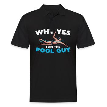 why yes I am the pool guy Design for a pool fan - Männer Poloshirt - Schwarz - Vorne - Kai (181cm)