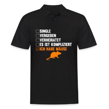 Es ist kompliziert ich habe Mäuse - Männer Poloshirt - Schwarz - Vorne - Kai (181cm)