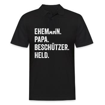 Ehemann Vater Papa - Männer Poloshirt - Schwarz - Vorne - Kai (181cm)