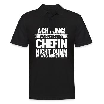 Arbeit Kollegen Büro Teamleiter Führungskraft Chef - Männer Poloshirt - Schwarz - Vorne - Kai (181cm)