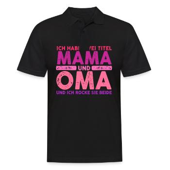 Ich Habe Zwei Titel Mama Und Oma - Männer Poloshirt - Schwarz - Vorne - Kai (181cm)