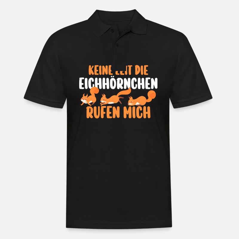 Eichhörnchen - Männer Poloshirt - Schwarz