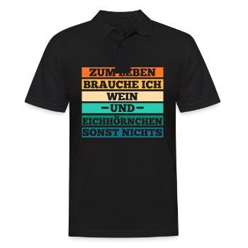 Wein Eichhörnchen - Männer Poloshirt - Schwarz - Vorne - Kai (181cm)